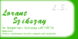 lorant szikszay business card